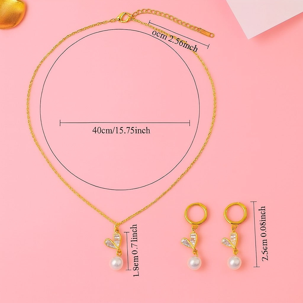 Coral-Kiss Pearl Necklace set