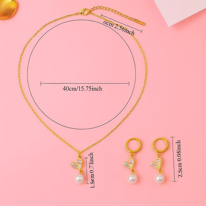 Coral-Kiss Pearl Necklace set